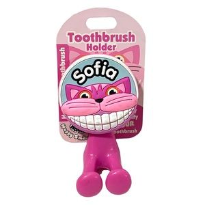 Happy Smiles Personalized Kids Toothbrush Holder Sofia Cat Kitty